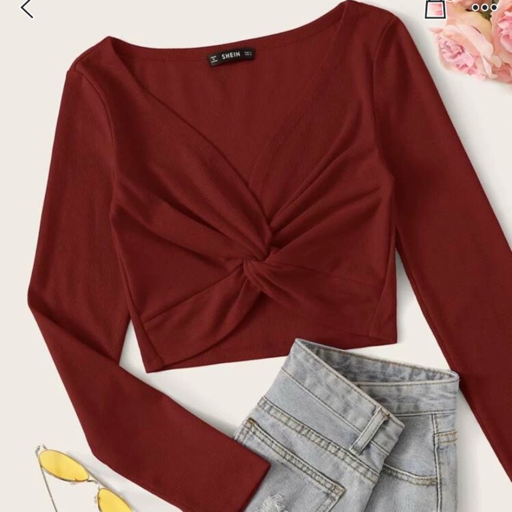 Burgundy crop top